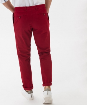 Brax mens slim fit Hose Everest flat front chino, red
