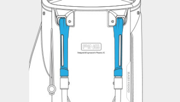 PING Trage Golfbag HOOFER lite in navy lemon