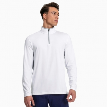 Puma ROTATION mens LS 1/4 Zipp, weiß