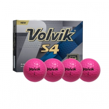 Volvik S4 Tour 4 pice Golf Ball, dz, pink