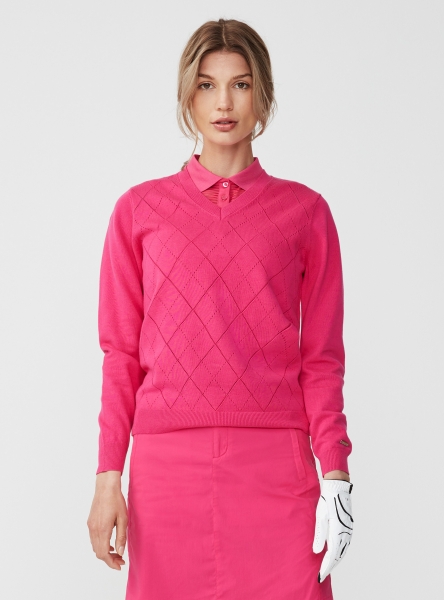 Röhnisch JACQUARD Bio Baumwoll Sweater, fuchsia