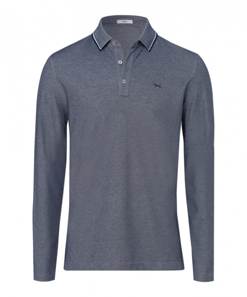 Brax mens LS Polo PHARELL, grey-navy