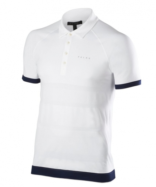 Falke mens Polo GO Basic in weiß-blau