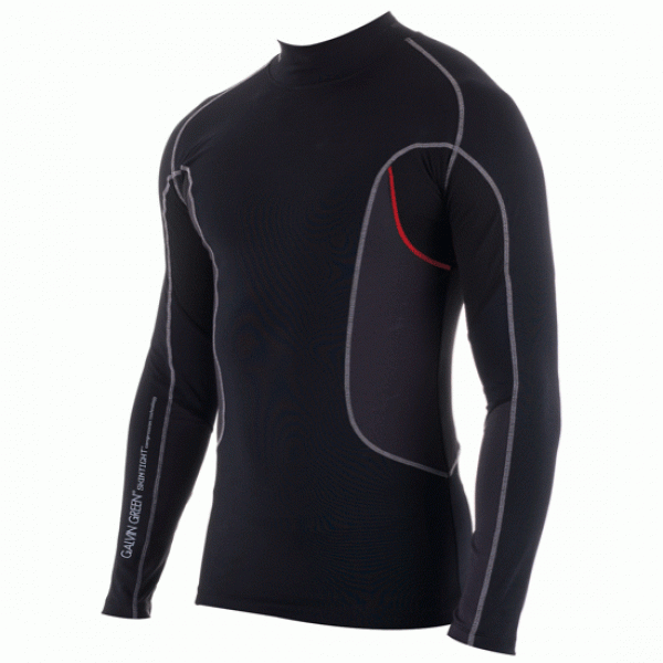 Galvin Green EDGE mens LS MOCK Skintight, black