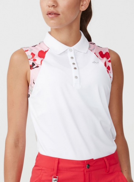 Röhnisch SL LEAF Polo shirt, white-pink