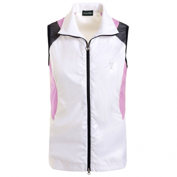 Golfino lady strech Golf Weste, weiß-orchid