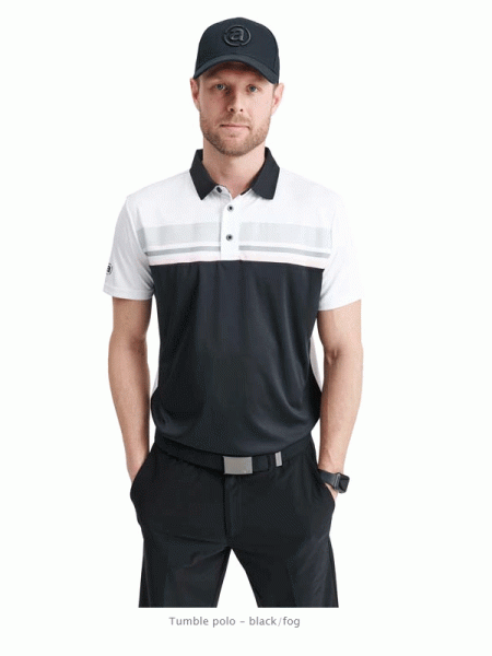 Abacus mens Polo Tumble, black-fog