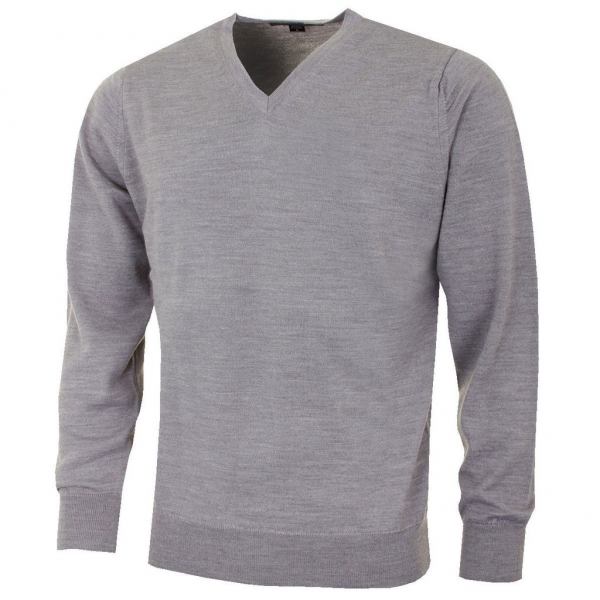 Greg Norman V-Neck Merino Sweater, grey