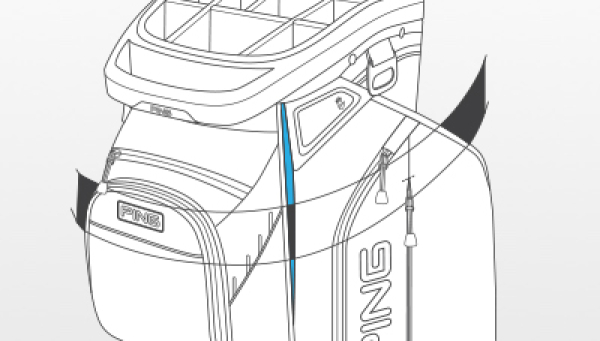 PING Cartbag Traverse in blue-black