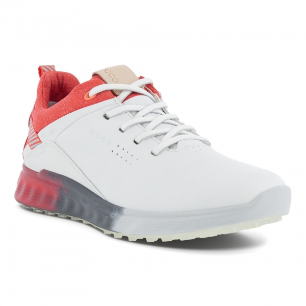 ECCO S-Three lady Golf hybrid Schuh, white-hibiscus