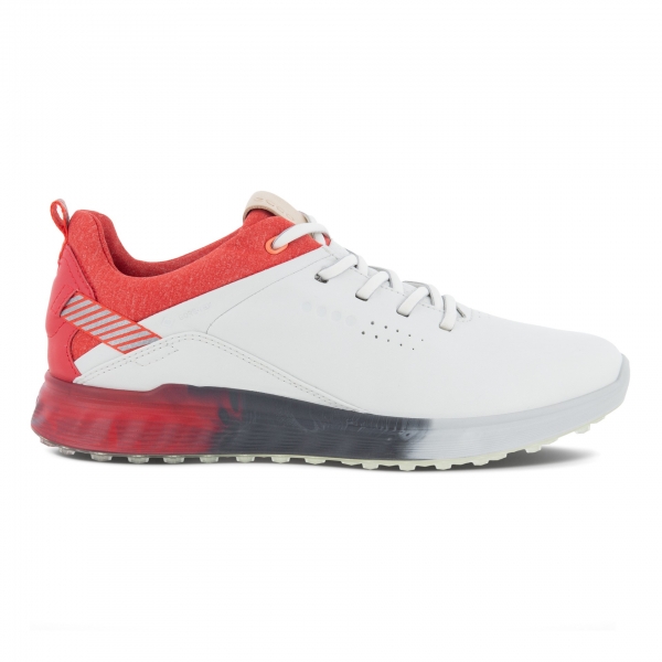 ECCO S-Three lady Golf hybrid Schuh, white-hibiscus