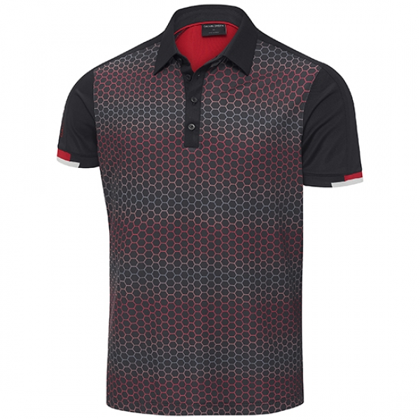 Galvin Green MYLES mens Polo, black-red