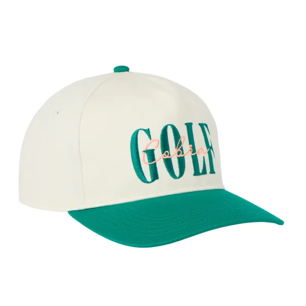 Cobra mens PINES Golf cap, Alpine Snow-Wild Green