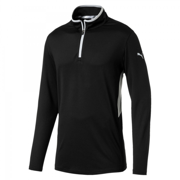 Puma ROTATION mens LS 1/4 Zipp, black