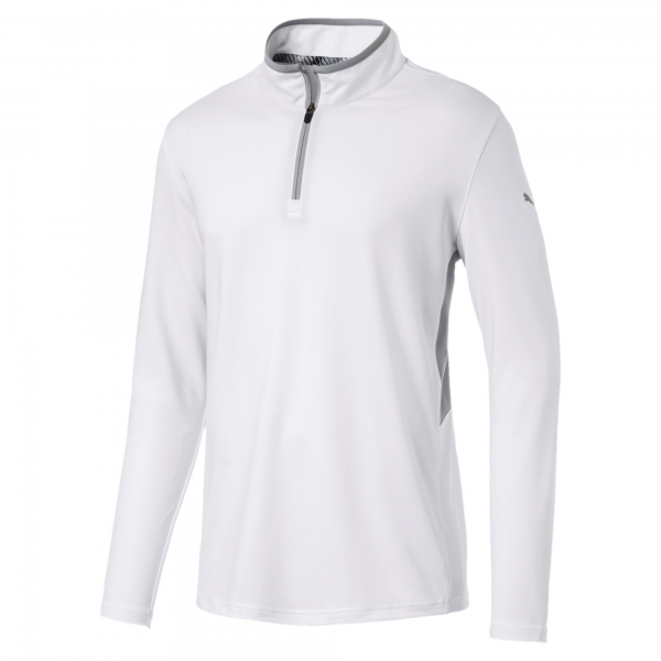 Puma ROTATION mens LS 1/4 Zipp, weiß