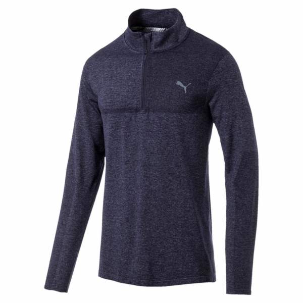 Puma evoKnit mens LS 1/4 Zipp, peacoat