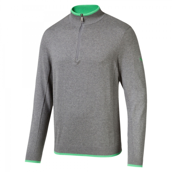 Puma DUNLUCE mens LS 1/4 Zipp, grau